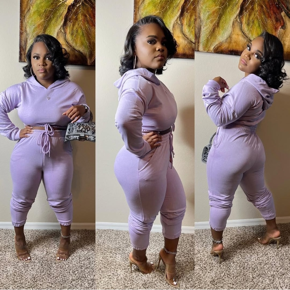 Lilac Lilly Crop Top Jogger Set